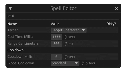 Less empty Spell Editor